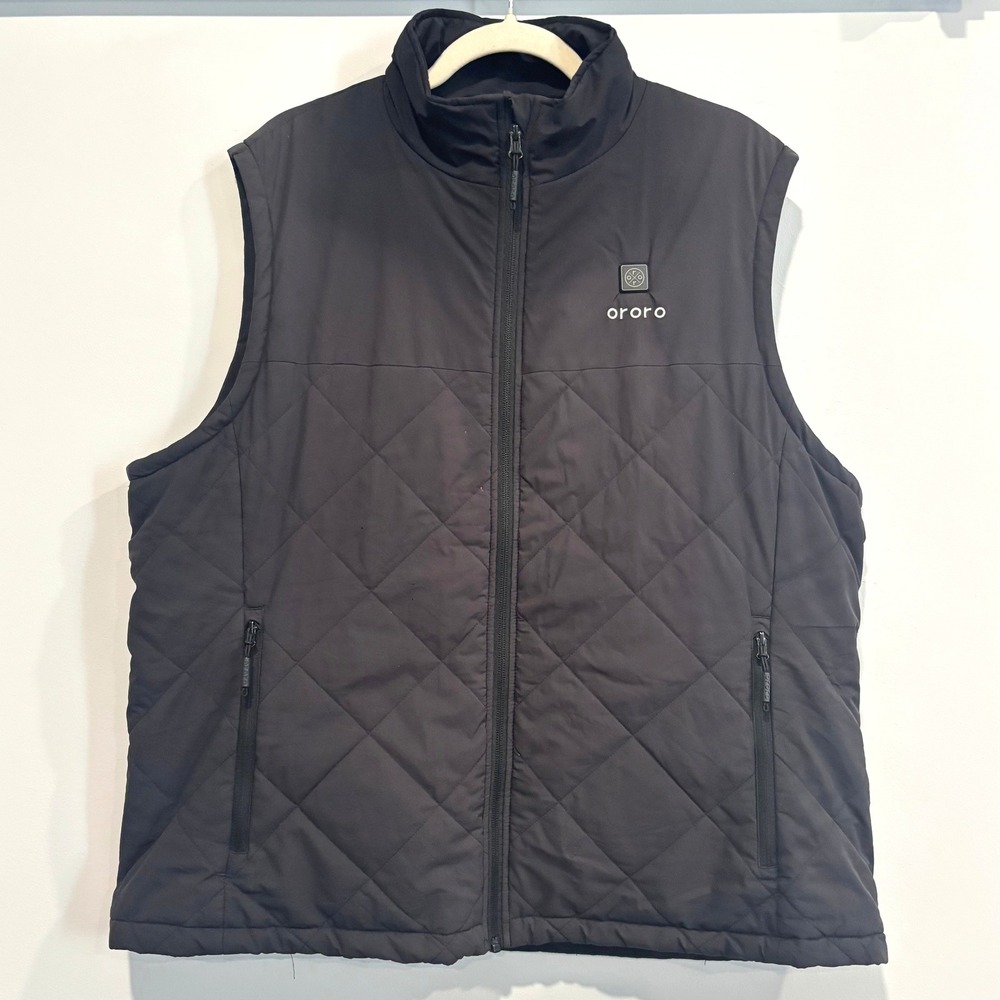 Ororo Mens Vest XL Black Quilted Puffer Sleeveless Jacket Gorpcore Hiking 21410